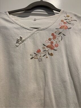 White embroidered summer top